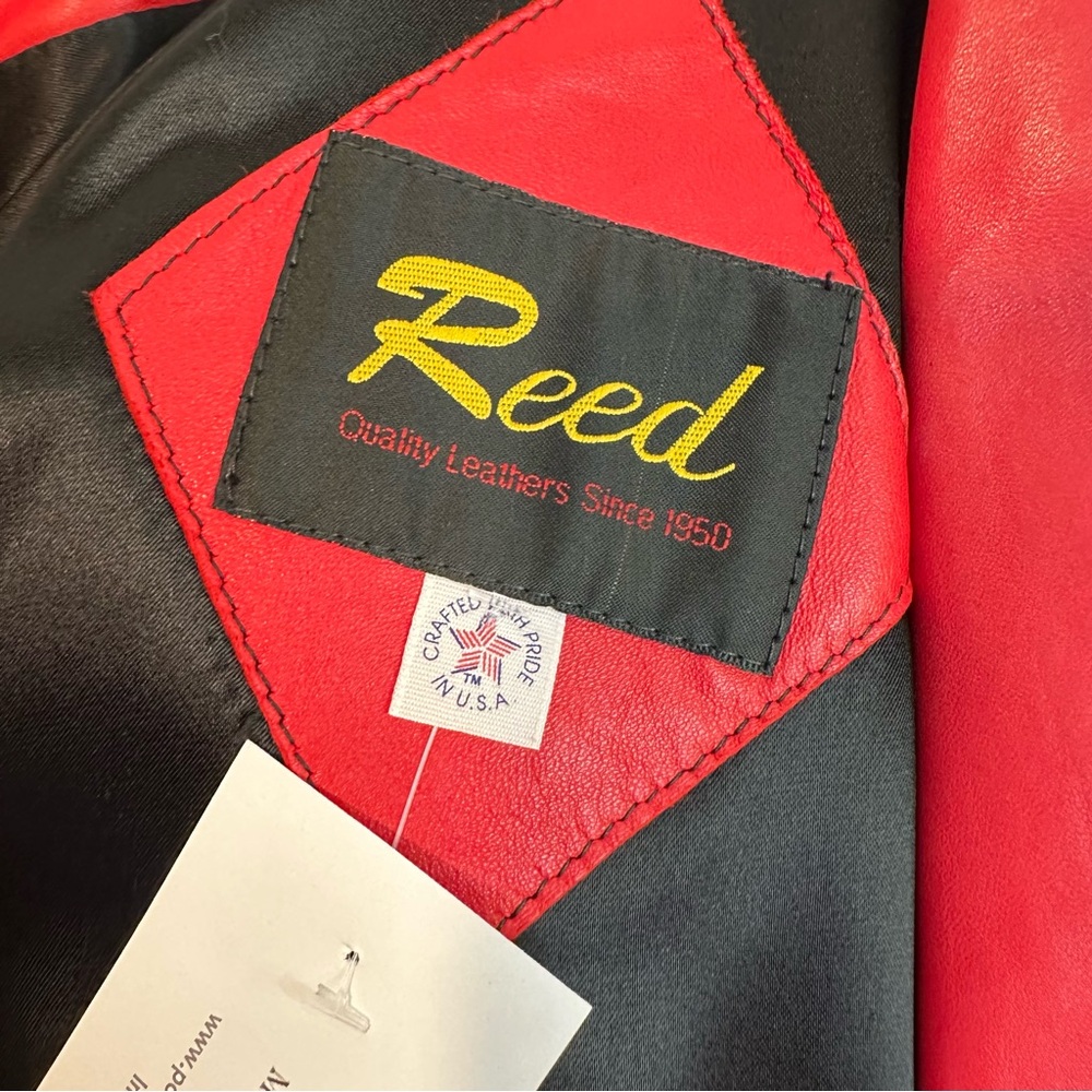 Vintage Red Soft Leather Jacket Women's 1980s 1990s Festive Western Boho Preppy - Picture 13 of 16